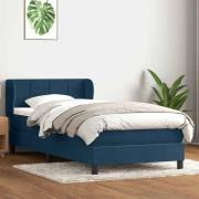 vidaXL Ramsäng med madrass mörkblå 80x220 cm sammet