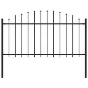 vidaXL Trädgårdsstaket Woerden med spjutspets stål 170x150 cm svart