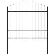 vidaXL Trädgårdsstaket med spjutspets stål 170x175 cm svart