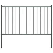 vidaXL Staketpanel med stolpar pulverlackerat stål 1,7x0,75 m antracit