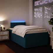 vidaXL Ramsäng med madrass blå 120x190 cm sammet