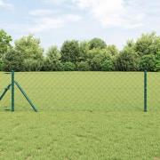 vidaXL Stängselstolpe Grön 0,8 x 25 m (60 x 60 mm nät) Stål