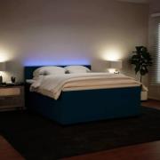 vidaXL Ramsäng med madrass blå 180x200 cm sammet