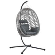 vidaXL Hängande äggstol antracit och grå 104 x 100 x 191 cm