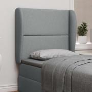 vidaXL Sänggavel Öra Ljusgrå 80 x 23 x 6 cm tyg