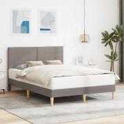 vidaXL Sängram med huvudgavel Taupe 160 x 200 cm Tyg
