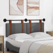 vidaXL Hängande Huvudgavel Enfärgad Mörkgrå 130 x 55 x 5 cm Antik PU
