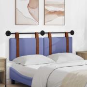 vidaXL Hängande Huvudgavel Enfärgad Jeansblå 130 x 55 x 5 cm Antik PU