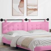 vidaXL Hängande Huvudgavel Väggmonterad Rosa 210 x 55 x 5 cm tyg