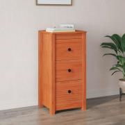 vidaXL Sideboard med låda VaxBrun 39 x 35 x 80 cm Massiv furu