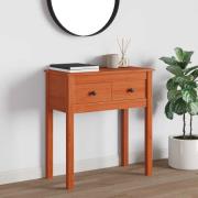 vidaXL Konsolbord med låda VaxBrun 70 x 35 x 75 cm Massivt furu