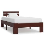 vidaXL Sängram utan madrass mörkbrun massiv furu 90x200 cm