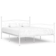 vidaXL Sängram utan madrass med ribbotten vit metall 180x200 cm