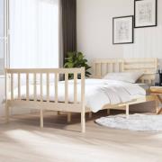 vidaXL Sängram massiv furu 135x190 cm