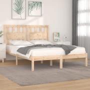 vidaXL Sängram massiv furu 135x190 cm