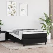 vidaXL Boxspring-sängram svart 90x190cm tyg