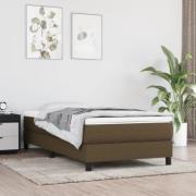 vidaXL Boxspring-sängram mörkbrun 90x200 cm tyg