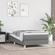 vidaXL Boxspring-sängram mörkgrå 90x190 cm tyg