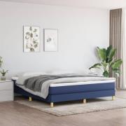 vidaXL Boxspring-sängram blå 160x200 cm tyg