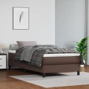 vidaXL Boxspring-sängram brun 80x200 cm konstläder