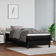 vidaXL Boxspring-sängram svart 90x190 cm konstläder