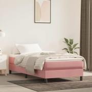 vidaXL Boxspring-sängram rosa 90x200 cm sammet