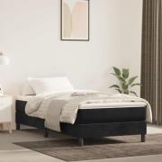 vidaXL Boxspring-sängram svart 100x200 cm sammet