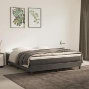 vidaXL Boxspring-sängram mörkgrå 160x200 cm sammet