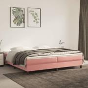 vidaXL Boxspring-sängram rosa 200x200 cm sammet