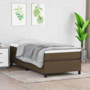 vidaXL Boxspring-sängram mörkbrun 100x200 cm tyg