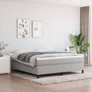 vidaXL Boxspring-sängram ljusgrå 160x200 cm tyg