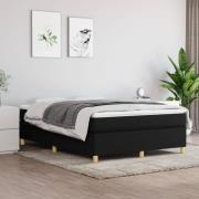 vidaXL Boxspring-sängram svart 140x190 cm tyg