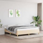 vidaXL Boxspring-sängram gräddvit 180x200 cm tyg