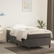 vidaXL Boxspring-sängram mörkgrå 100x200 cm sammet