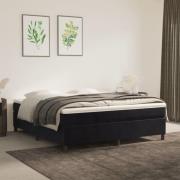 vidaXL Boxspring-sängram svart 160x200 cm sammet