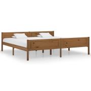 vidaXL Sängram massiv furu honungsbrun 200x200 cm