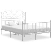 vidaXL Sängram vit metall 140x200 cm