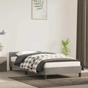 vidaXL Sängram utan madrass ljusgrå 100x200 cm sammet