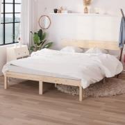 vidaXL Sängram massiv furu 150x200 cm