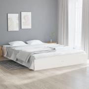 vidaXL Sängram vit massivt trä 120x200 cm