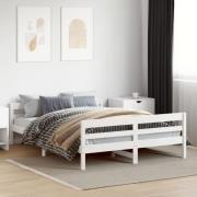 vidaXL Sängram utan madrass vit 140x200 cm massiv furu