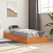 vidaXL Sängram utan madrass vaxbrun 75x190 cm massiv furu