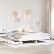 vidaXL Sängram utan madrass vit 180x200 cm massiv furu
