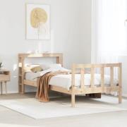 vidaXL Sängram utan madrass 90x190 cm massiv furu