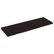 vidaXL Vägghylla mörkbrun 120x40x(2-4) cm behandlad massiv ek