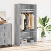 vidaXL Garderob grå sonoma 100x50x200 cm konstruerat trä