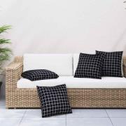 vidaXL Spridda Kuddar 4 pcs Svart Rutigt 60 x 60 cm Polyester Tyg