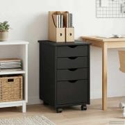 vidaXL Rullande skåp med hjul Grå 34 x 39 x 56 cm Massiv furu