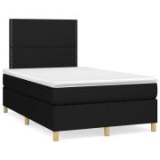 vidaXL Ramsäng med madrass & LED svart 120x190 cm tyg