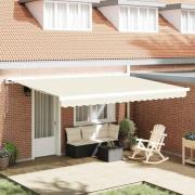 vidaXL Utfällbar markis Kräm 450 × 300 cm Tyg och Metall